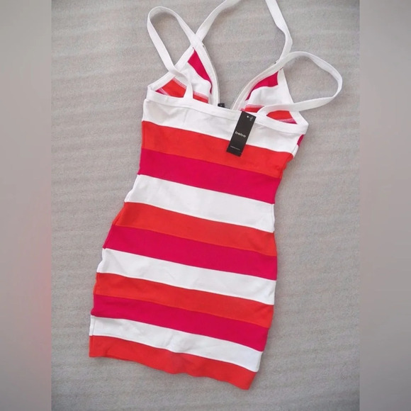 Bebe striped mini halter dress - Picture 2 of 8